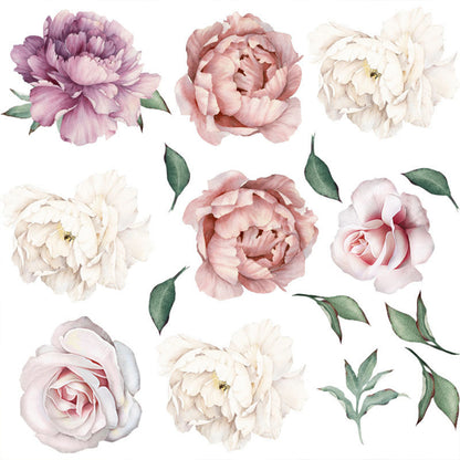 Peony Flower Wall Decals Set