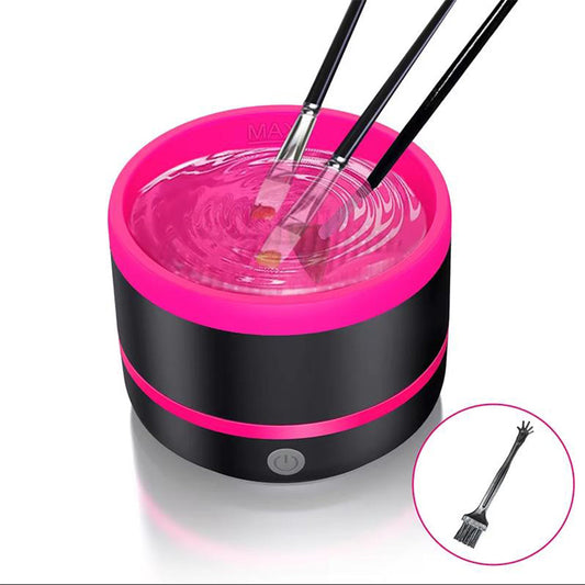 Portable USB Makeup Brush Cleaner Rose Red