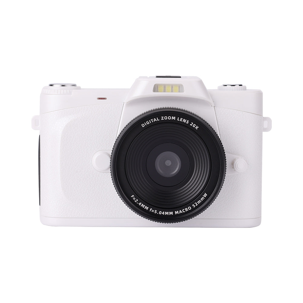 4K Ultra HD Digital Camera with 68MP with 180 Degree  Flip Screen White
