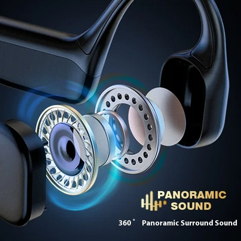 IPX8 Waterproof Bone Conduction Bluetooth Earphones with 32GB Memory Capacity Black