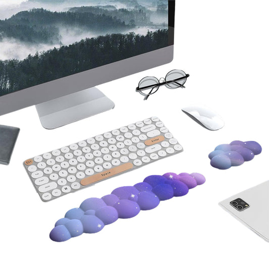 Ergonomic Gradient Cloud Keyboard Mouse Wrist Rest Wrist Support for Computer Users Purple