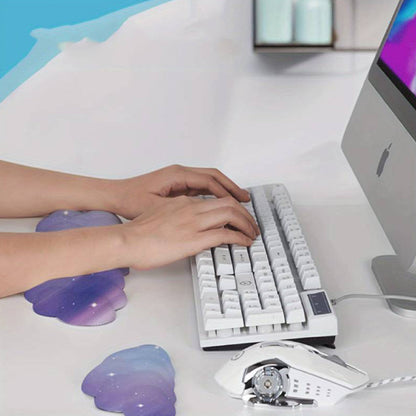 Ergonomic Gradient Cloud Keyboard Mouse Wrist Rest Wrist Support for Computer Users Purple