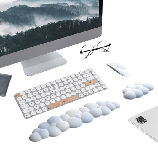 Ergonomic Gradient Cloud Keyboard Mouse Wrist Rest Wrist Support for Computer Users White