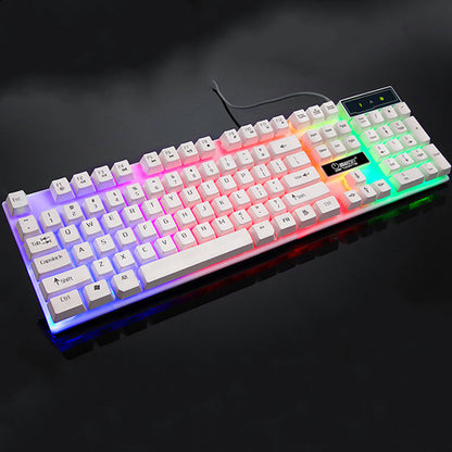RGB Gaming Wired Keyboard 104 Keys Full-Size Mechanical Keyboard with Backlight White
