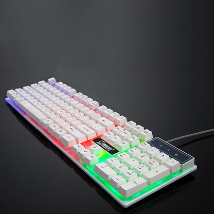 RGB Gaming Wired Keyboard 104 Keys Full-Size Mechanical Keyboard with Backlight White