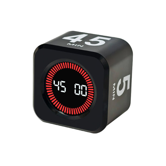 Visual Flip Cube Timer Countdown Gravity Productivity Desk Timer for Kitchen Work Study Black