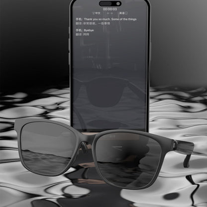 AI Smart Glasses Combine Language Translation Music Listening and Communication Black