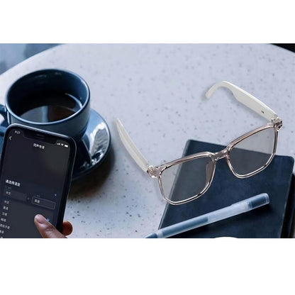 AI Smart Glasses Combine Language Translation Music Listening and Communication White