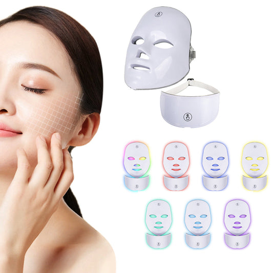 Rechargeable 7 Colors Light Therapy Mask Portable Face and Neck Mask Machine Skin Care Device