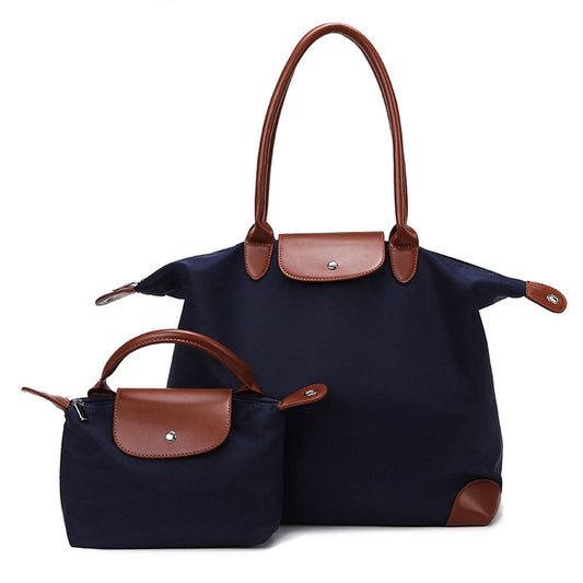 2Pcs Set Women's Tote Bags Travel Handbag Work Bags Blue