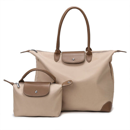 2Pcs Set Women's Tote Bags Travel Handbag Work Bags Khaki