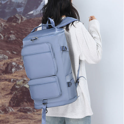 Water Repellent Backpack  Travel Luggage Carry-on Hand Shoulder Duffle Bag Blue