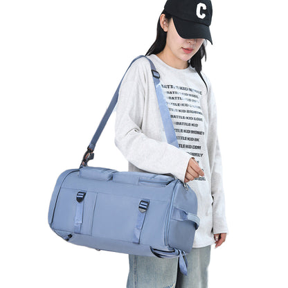 Water Repellent Backpack  Travel Luggage Carry-on Hand Shoulder Duffle Bag Blue