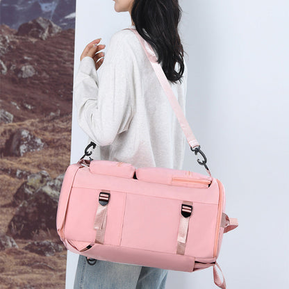 Water Repellent Backpack  Travel Luggage Carry-on Hand Shoulder Duffle Bag Pink