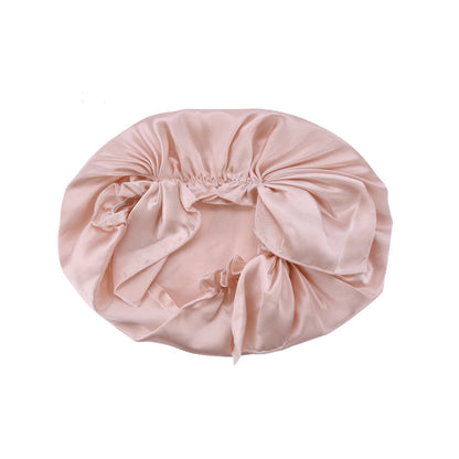 Silk Satin Hair Bonnet for Sleeping Hair Wrap Sleep Cap Turban with Elastic Band Pink
