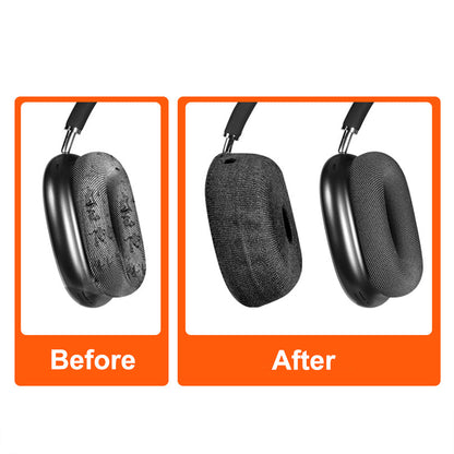 Pair of Knit Ear Pad Covers for AirPods Max Dust-Proof Protective Headphone Accessories Black