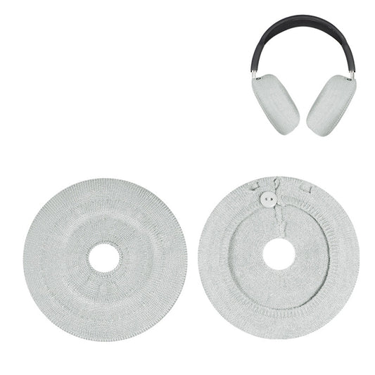 Pair of Knit Ear Pad Covers for AirPods Max Dust-Proof Protective Headphone Accessories Light Grey