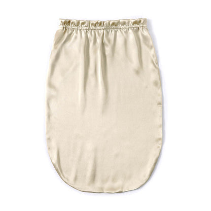 Silk Long Hair Bonnet for Sleeping Elastic Satin Sleep Cap for Women Beige