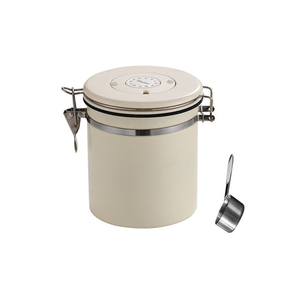 304 Stainless Steel Airtight Coffee Canister with Scoop-White