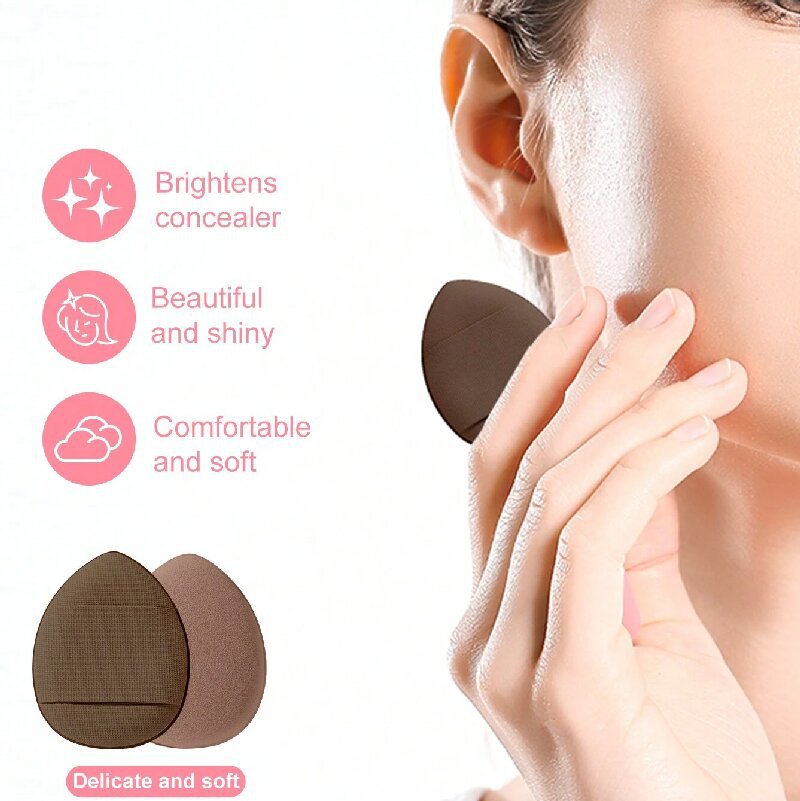 40Pcs Makeup Brush Set with Sponges  Cleansing Pads Headband Wristbands-Coffee