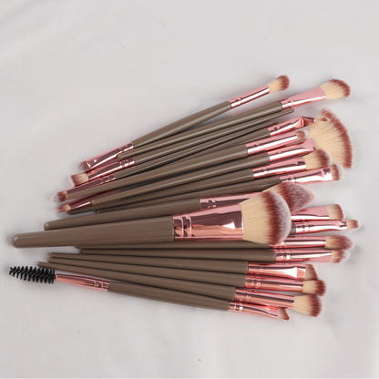 40Pcs Makeup Brush Set with Sponges  Cleansing Pads Headband Wristbands-Coffee
