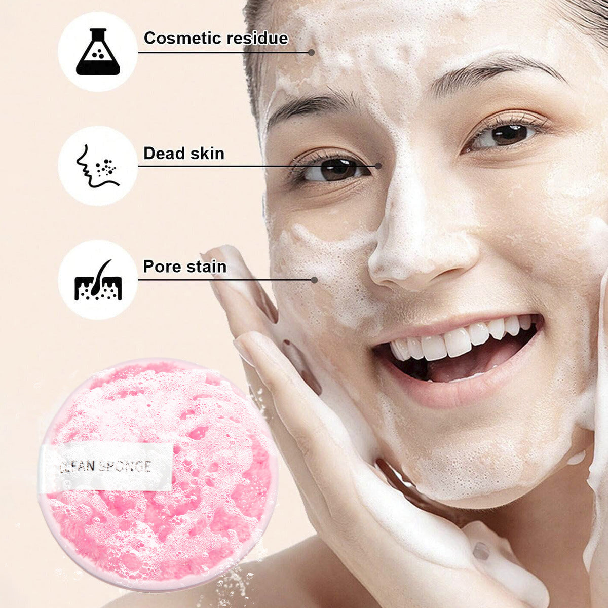 40Pcs Makeup Brush Set with Sponges  Cleansing Pads Headband Wristbands-Pink