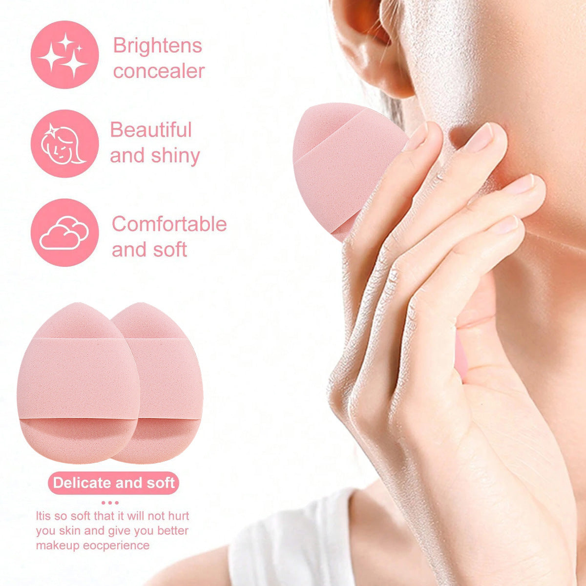 40Pcs Makeup Brush Set with Sponges  Cleansing Pads Headband Wristbands-Pink