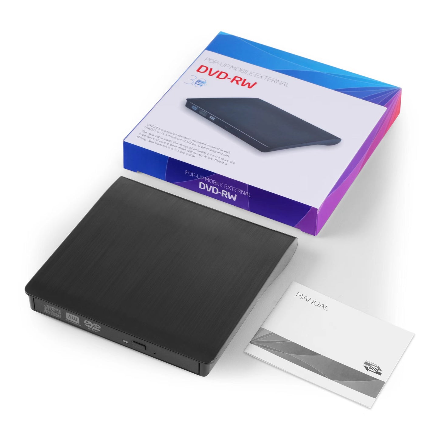 USB 3.0 & Type-C Dual Interface External DVD/CD Drive Burner  Plug & Play
