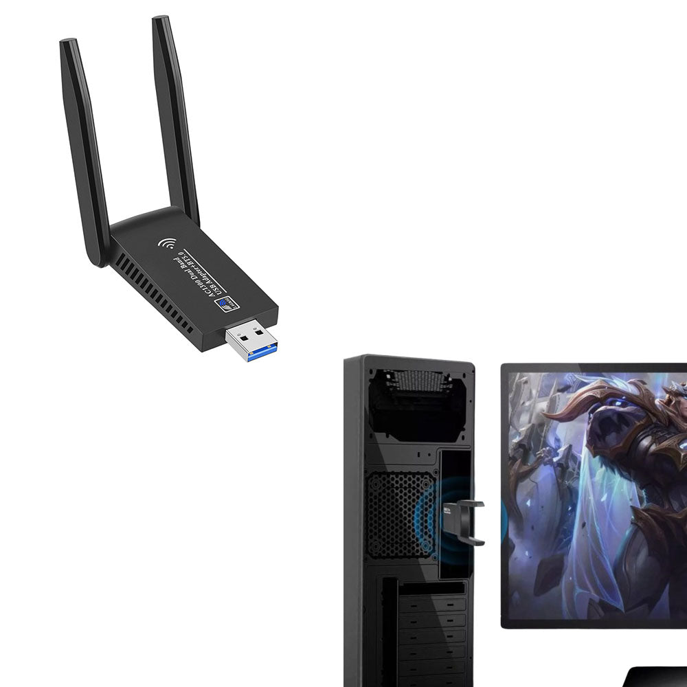 WiFi Wireless Adapter Bluetooth 5.0 Dual Band High-Gain Antennas for Windows Mac