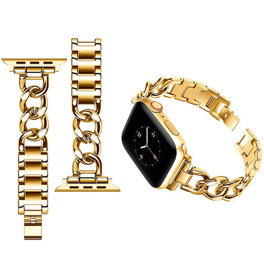 Replacement Metal Strap Band for Apple Watch Series 8 7 6 5 4 3 2 1 Gold