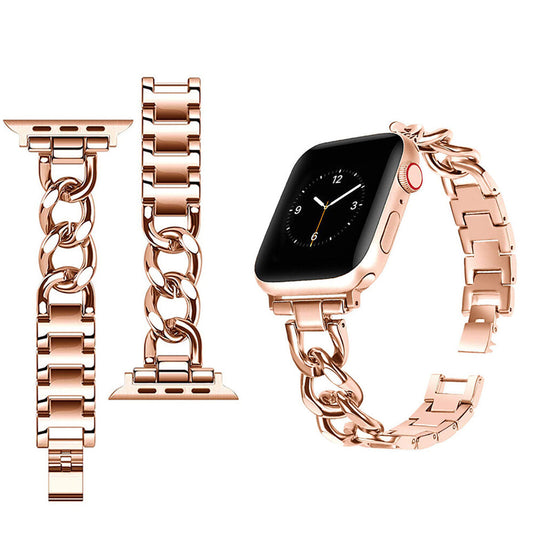 Replacement Metal Strap Band for Apple Watch Series 8 7 6 5 4 3 2 1 Rose Gold