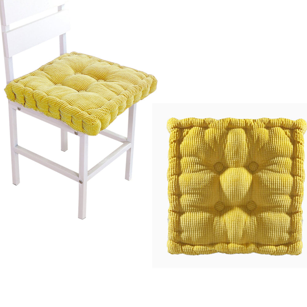 Square Seat Cushion Patio Tatami Meditation Mat Seat Pillow Yellow