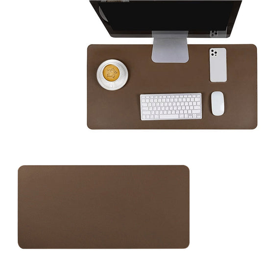 Water Resistant Mousepad PU Leather Large Mouse Pad Anti Slip Gaming Desk Mat Brown