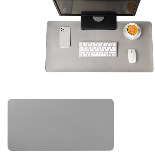 Water Resistant Mousepad PU Leather Large Mouse Pad Anti Slip Gaming Desk Mat Gray
