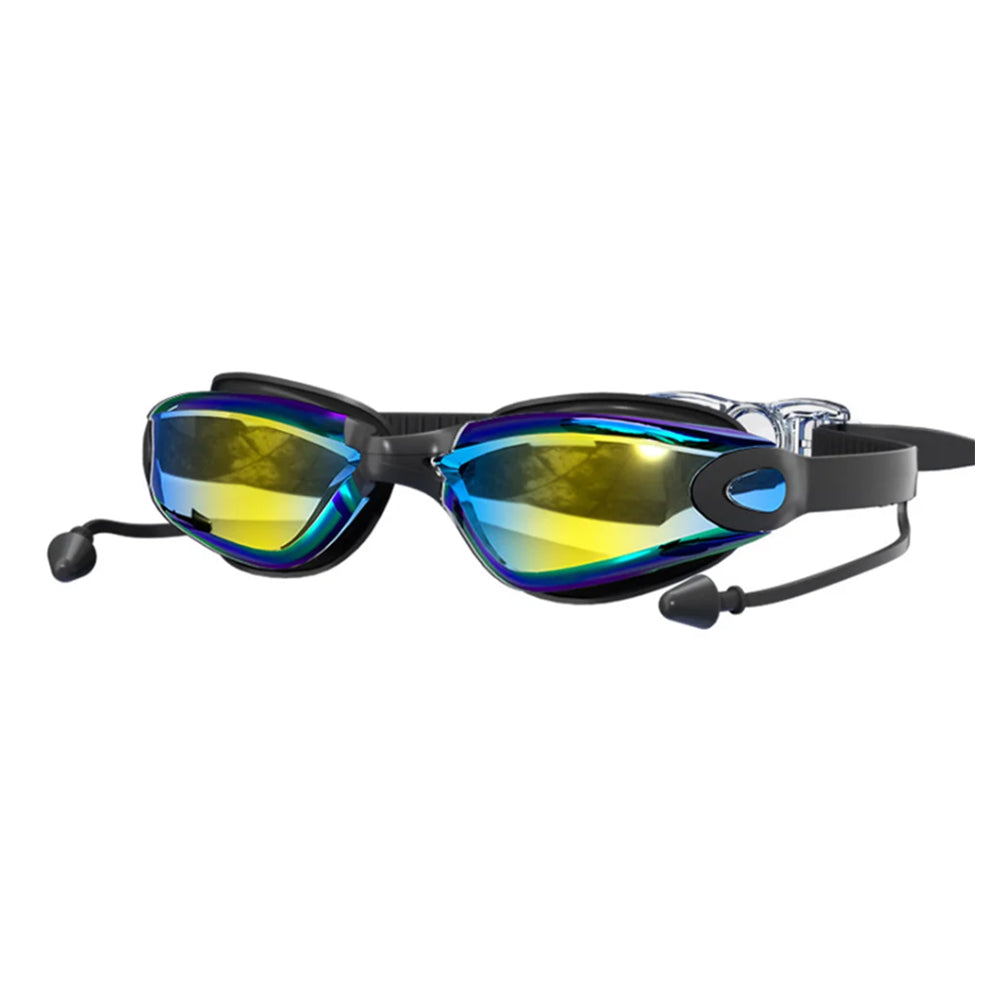 3-Piece Anti-Fog UV Swim Goggles Set with Case for Adults & Youth Black