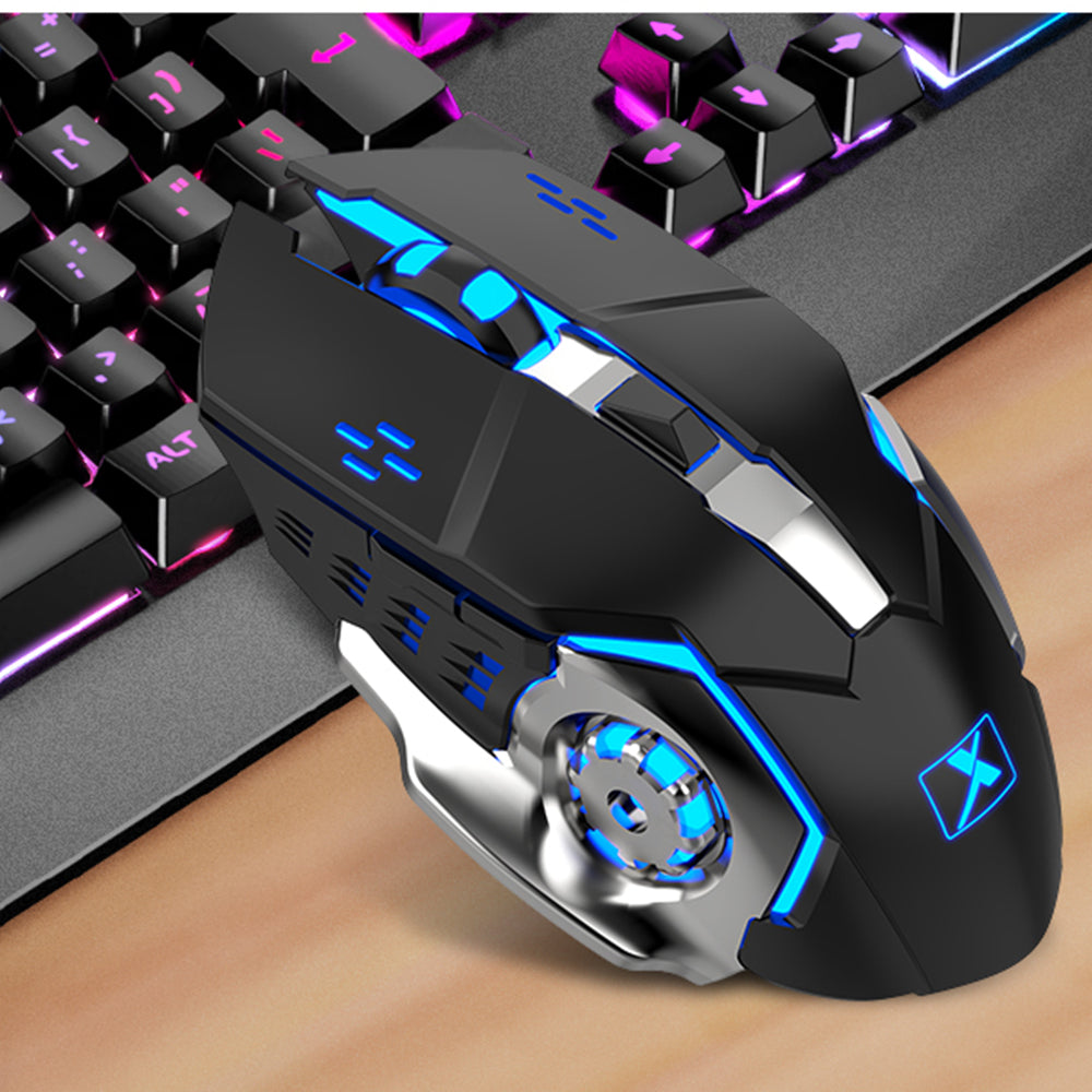 RGB Backlit Wireless Gaming Keyboard and Mouse Combo Rechargeable