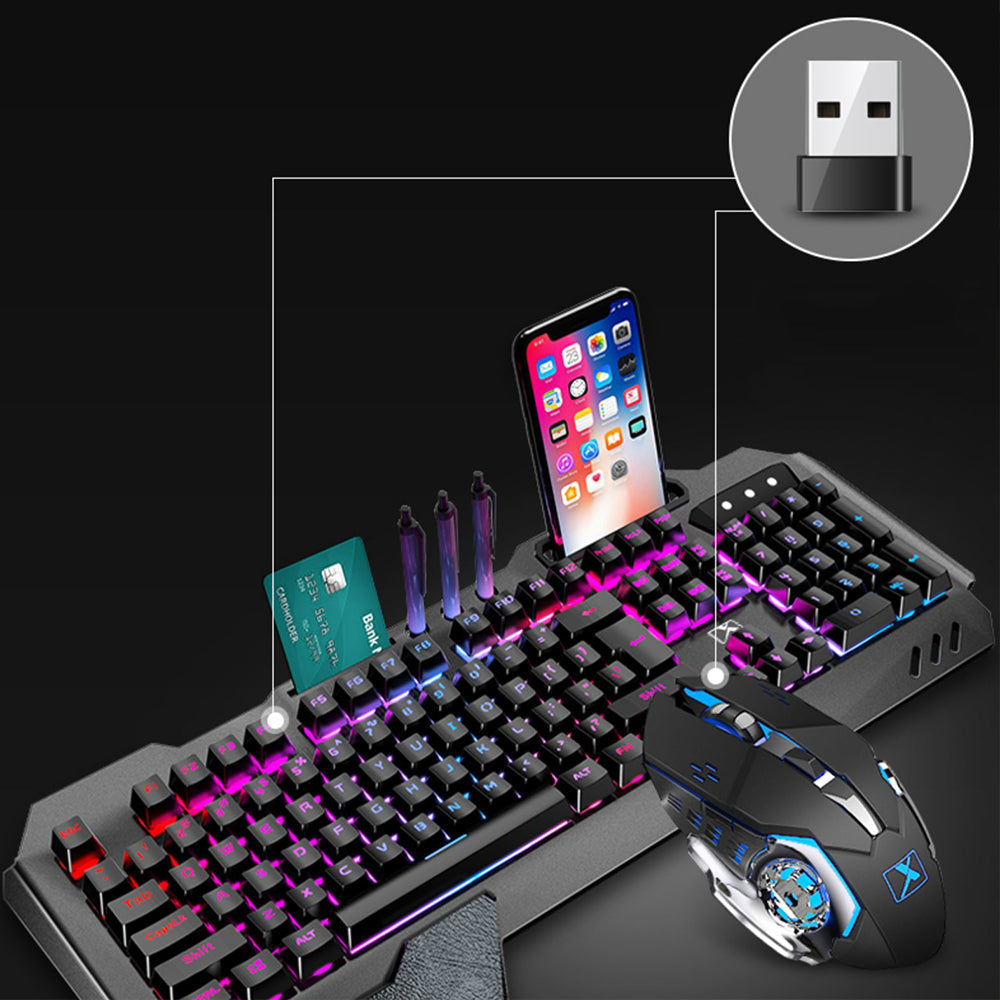 RGB Backlit Wireless Gaming Keyboard and Mouse Combo Rechargeable