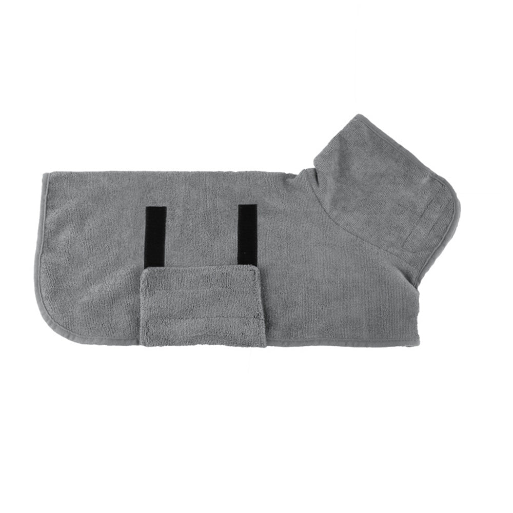 Absorbent Pet Dog Bathrobe Towel -Grey