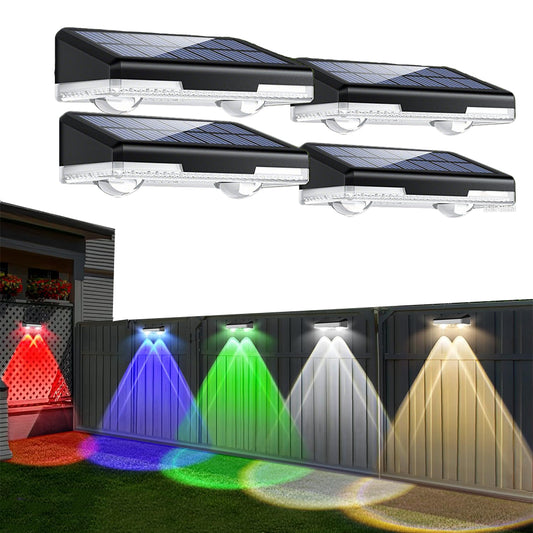 RGB Solar Wall Washer Light Outdoor Fence Garden Deck Lighting