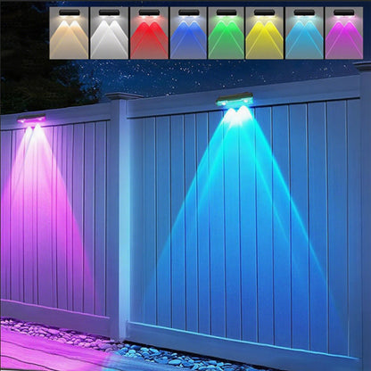 RGB Solar Wall Washer Light Outdoor Fence Garden Deck Lighting