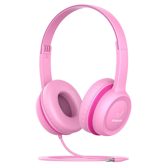 Kids Over-Ear Headphones with 85dB Volume Limit for Safe Listening Pink