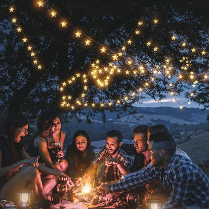 12m 100LED Solar Star String Lights Outdoor Festoon Party Garden Decor