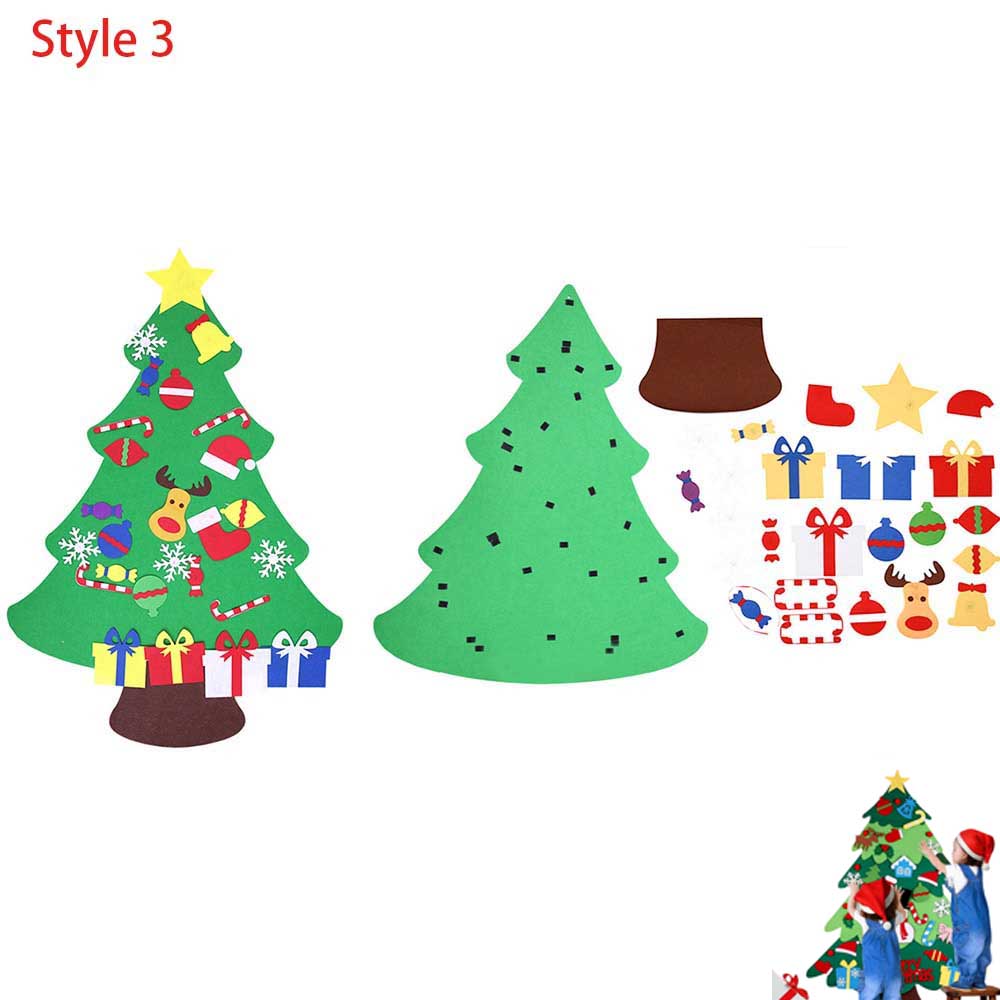 DIY Felt Christmas Tree Set 26pcs Wall Hanging Detachable Ornaments -Style 3