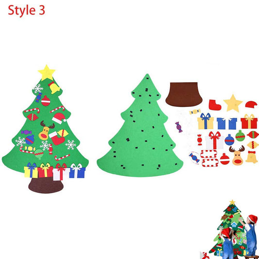 DIY Felt Christmas Tree Set 26pcs Wall Hanging Detachable Ornaments -Style 3
