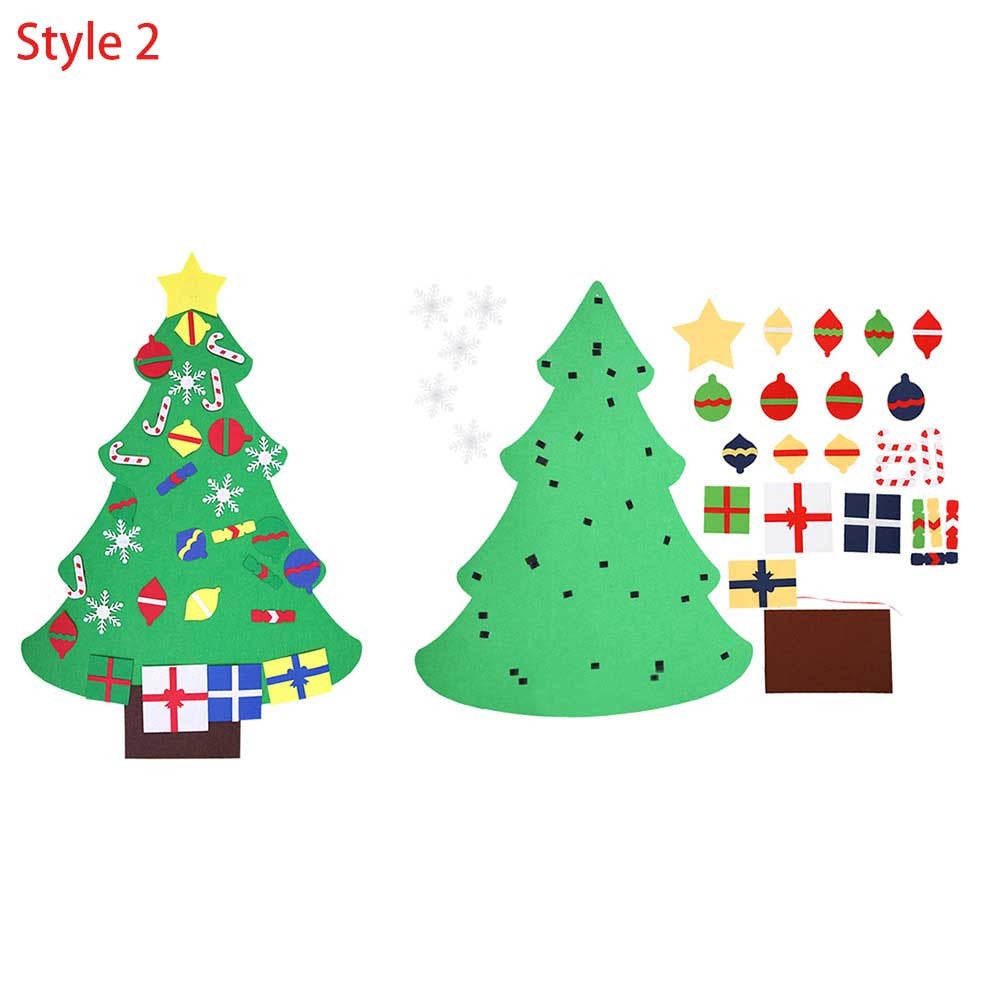 DIY Felt Christmas Tree Set 26pcs Wall Hanging Detachable Ornaments -Style 2