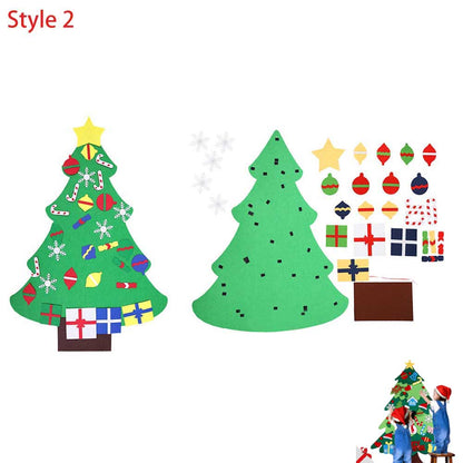 DIY Felt Christmas Tree Set 26pcs Wall Hanging Detachable Ornaments -Style 2