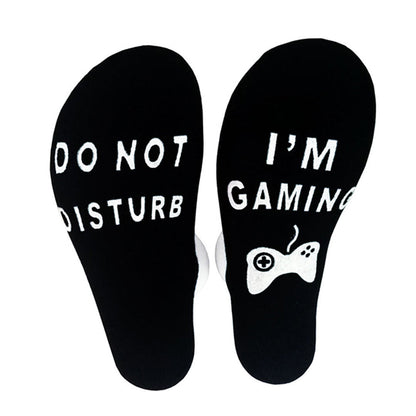 2 Pairs of Unisex Novelty DO NOT DISTURB I'M GAMING Funny Sport Socks