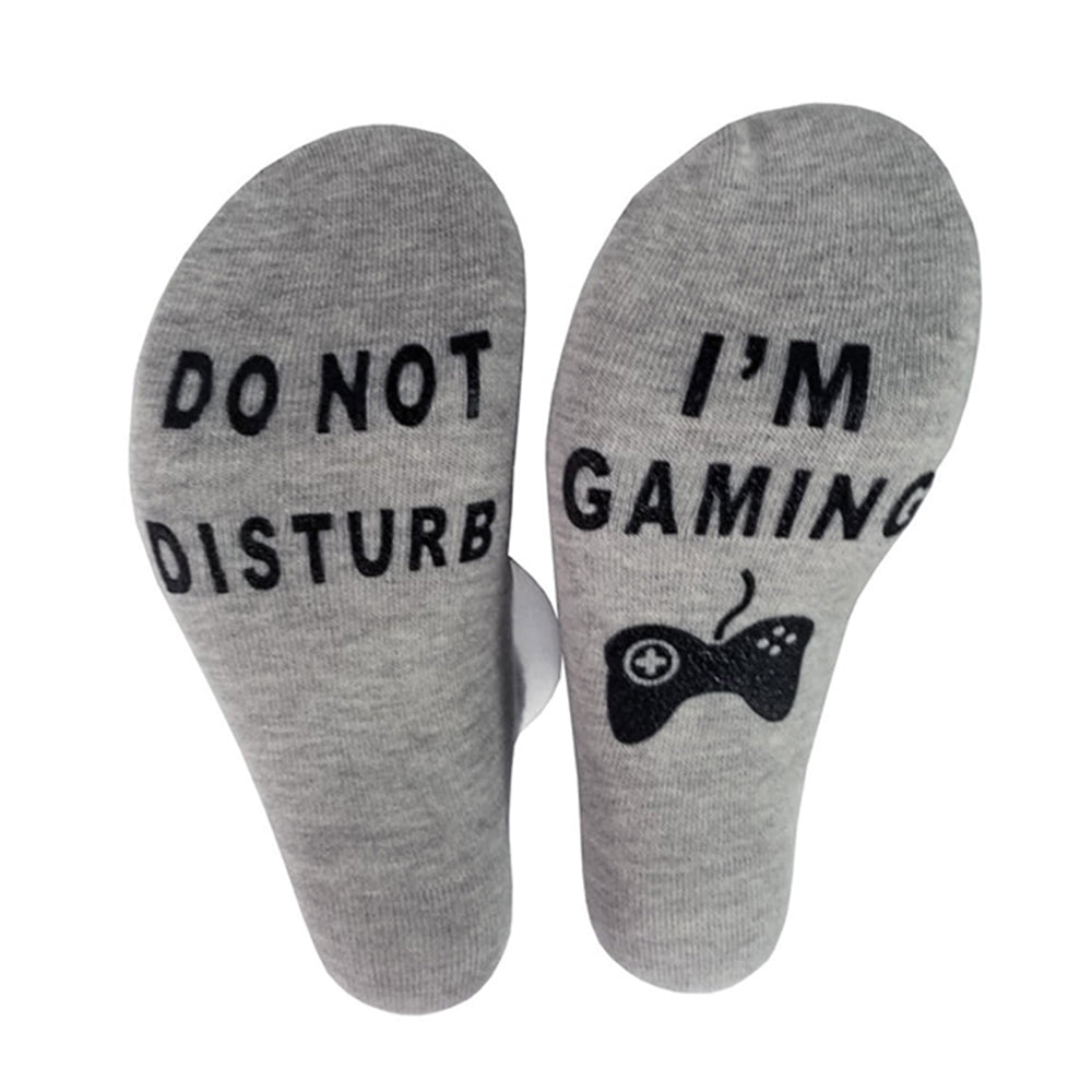 2 Pairs of Unisex Novelty DO NOT DISTURB I'M GAMING Funny Sport Socks