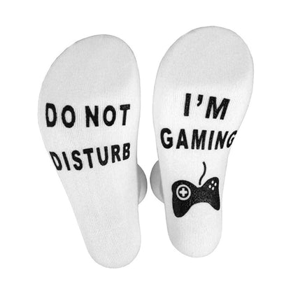 2 Pairs of Unisex Novelty DO NOT DISTURB I'M GAMING Funny Sport Socks