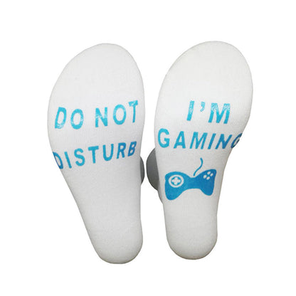 2 Pairs of Unisex Novelty DO NOT DISTURB I'M GAMING Funny Sport Socks